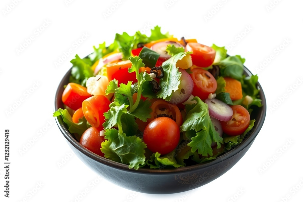 Vibrant Fresh Vegetable Salad in a Dark Bowl: A Culinary Delight Vibrant Fresh Vegetable Salad in a Dark Bowl: A Culinary Delight