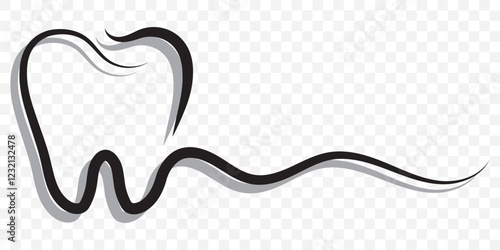 Tooth line icon set. Dental clinic logo. Clean teeth. Vector EPS 10. 