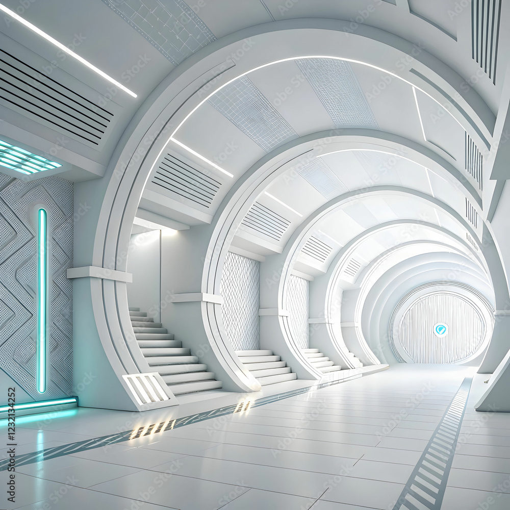 A white abstract background with futuristic elements combines sleek design, smooth lines A white abstract background with futuristic elements combines sleek design, smooth lines