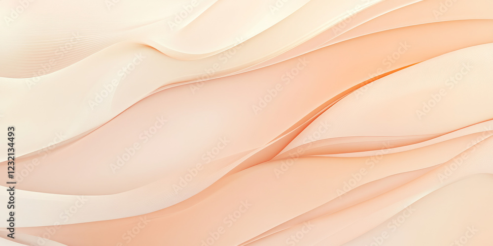 Obraz premium Peach textures wallpaper featuring silky smooth wave patterns. The soft, warm tones add a gentle elegance to this high-definition minimalist design.