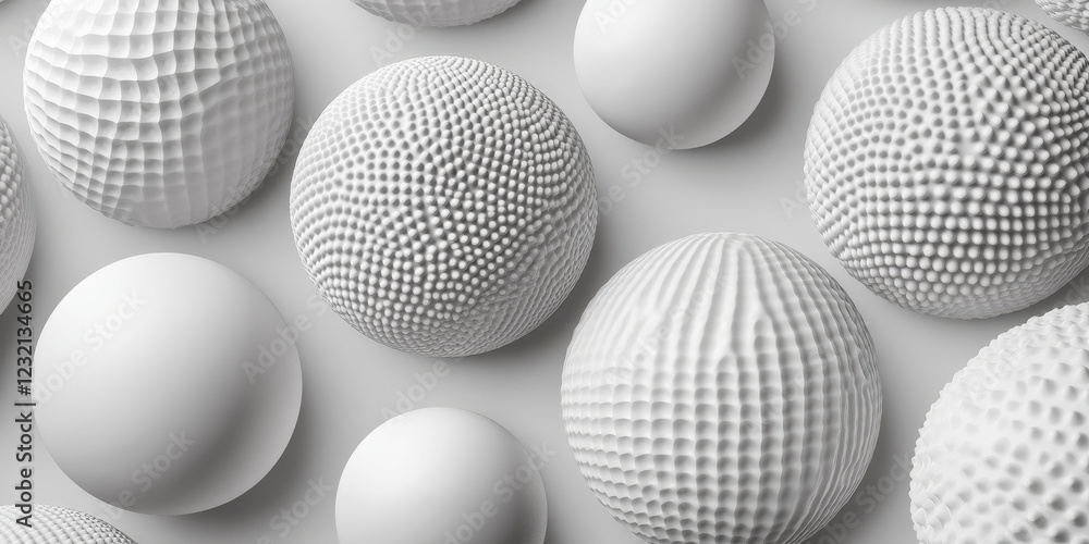Fototapeta premium Light gray spherical carbon textures with subtle, intricate patterns. A clean and modern aesthetic for professional designs.
