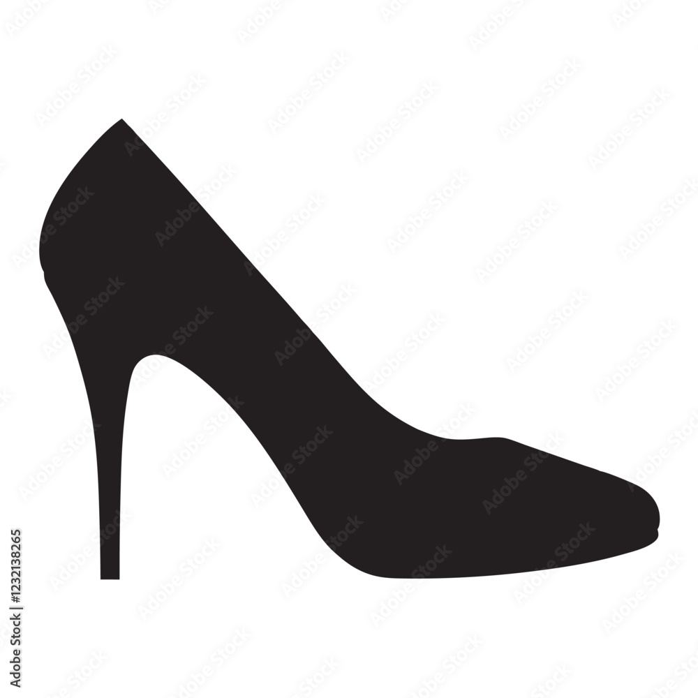 high heels black silhouette vector Illustration on a white background high heels black silhouette vector Illustration on a white background