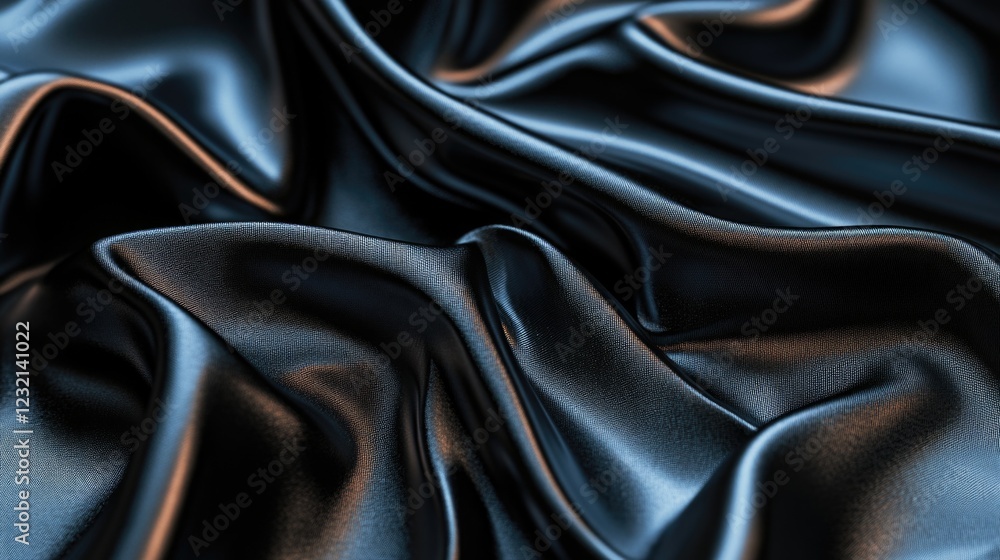 Black Satin Material Close Up Black Satin Material Close Up