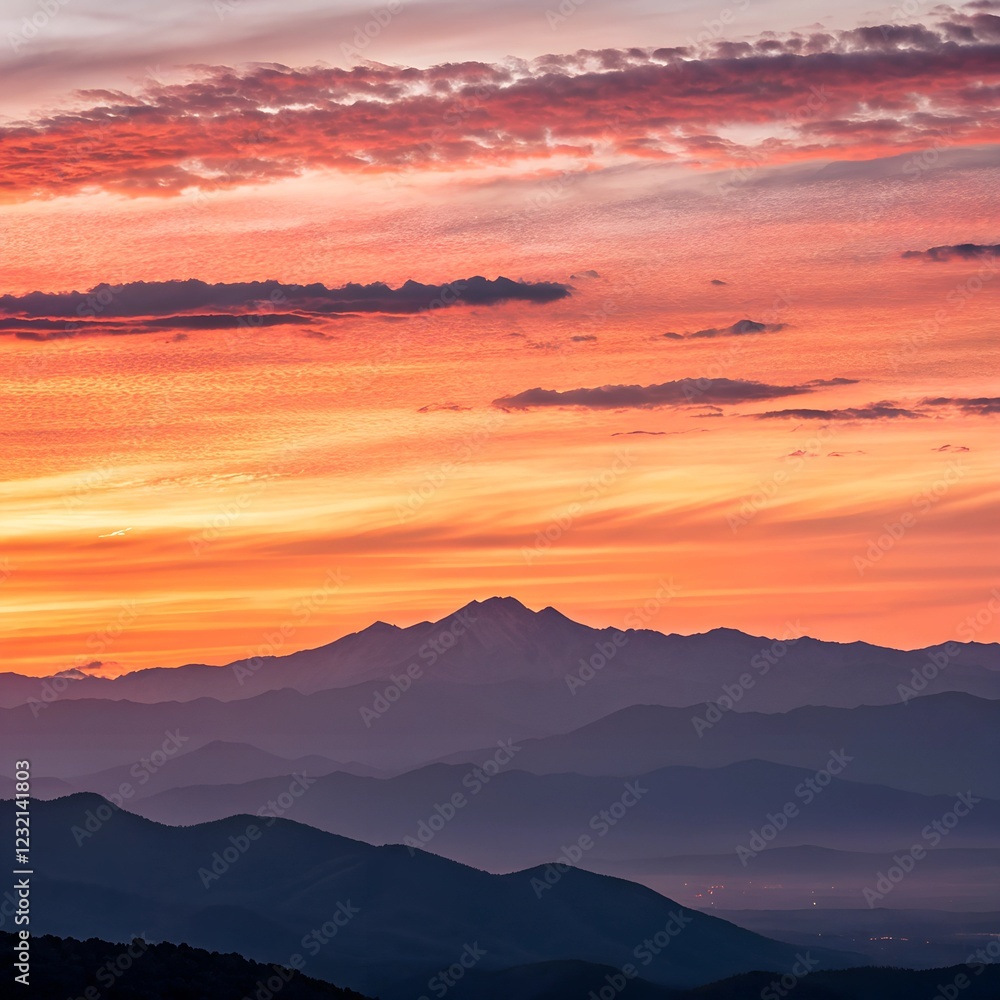 Obraz premium sunset over the mountains