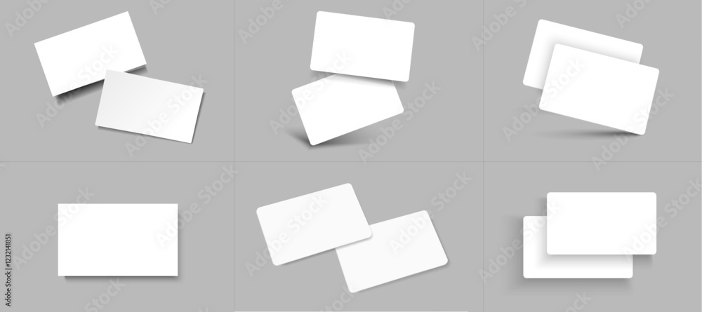 Business card mockup for your design template. Blank empty credit card mockup. Blank white gift card paper placeholder mockup Business card mockup for your design template. Blank empty credit card mockup. Blank white gift card paper placeholder mockup