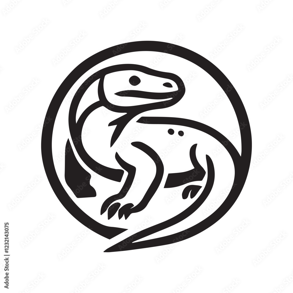 Naklejka premium 2d Komodo logo on a white background