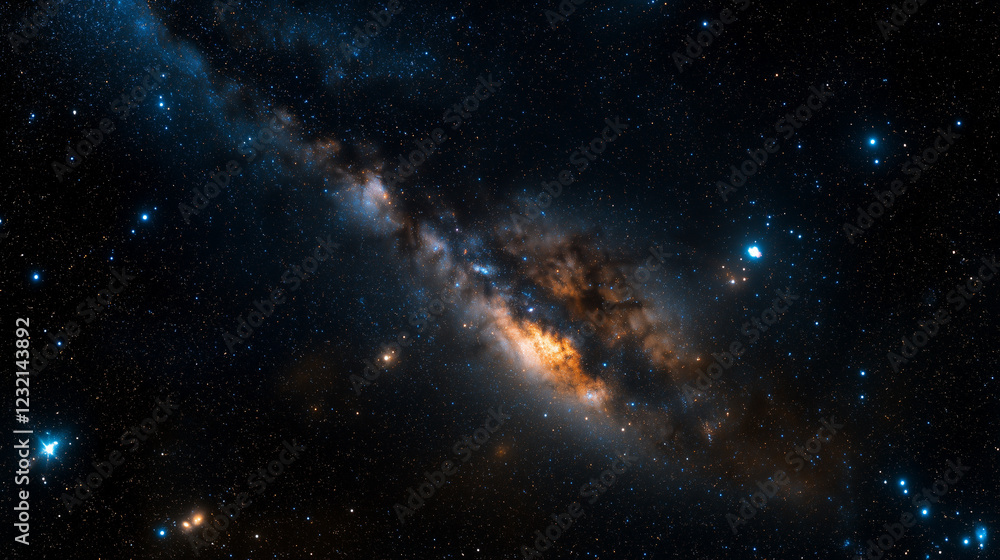 Stunning Milky Way Night Sky with Glowing Stars Stunning Milky Way Night Sky with Glowing Stars