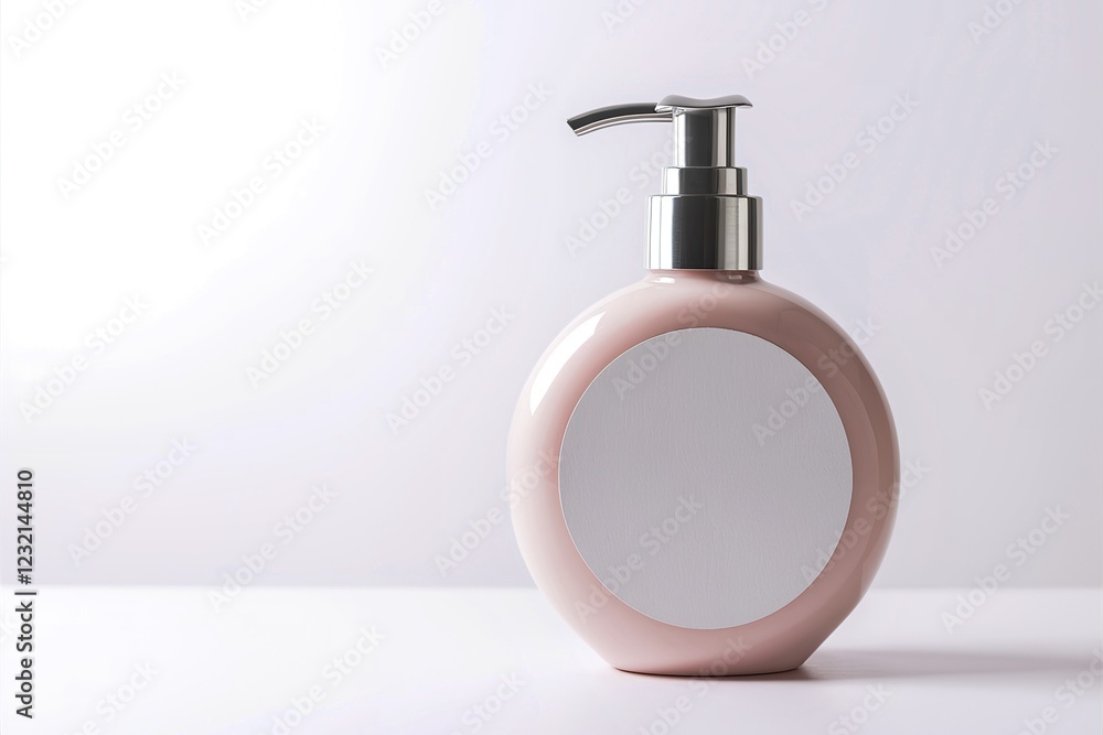 Fototapeta premium A stunning image of a pristine pink shampoo bottle