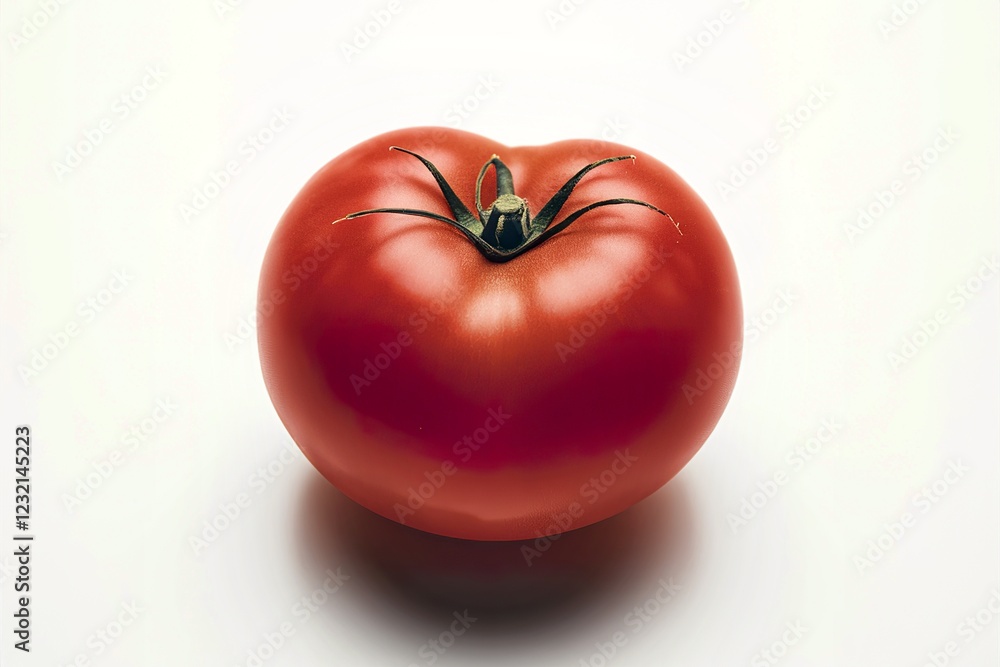close-up photograph of a perfectly ripe red tomato close-up photograph of a perfectly ripe red tomato