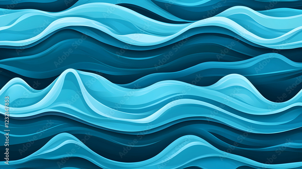 Fototapeta premium Abstract ocean waves background illustration. Ideal for website design, presentations, and print