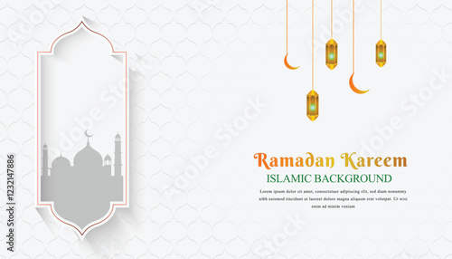 Ramadan Kareem, Islamic background with Arabian pattern style and luxury concept, perfect for your business, banner, and posters