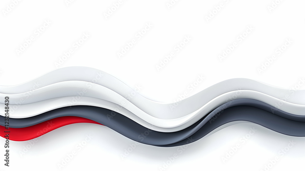 Obraz premium Abstract wavy lines, red, gray, white design, background, website header