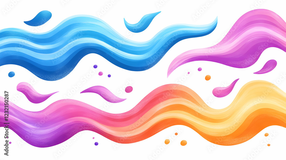 Fototapeta premium Colorful abstract wave design, vibrant background, fluid shapes, perfect for website banners