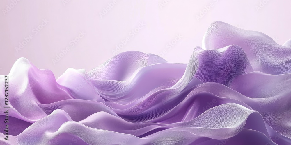 Obraz premium Abstract purple waves, fluid design, 3d render, Generative AI