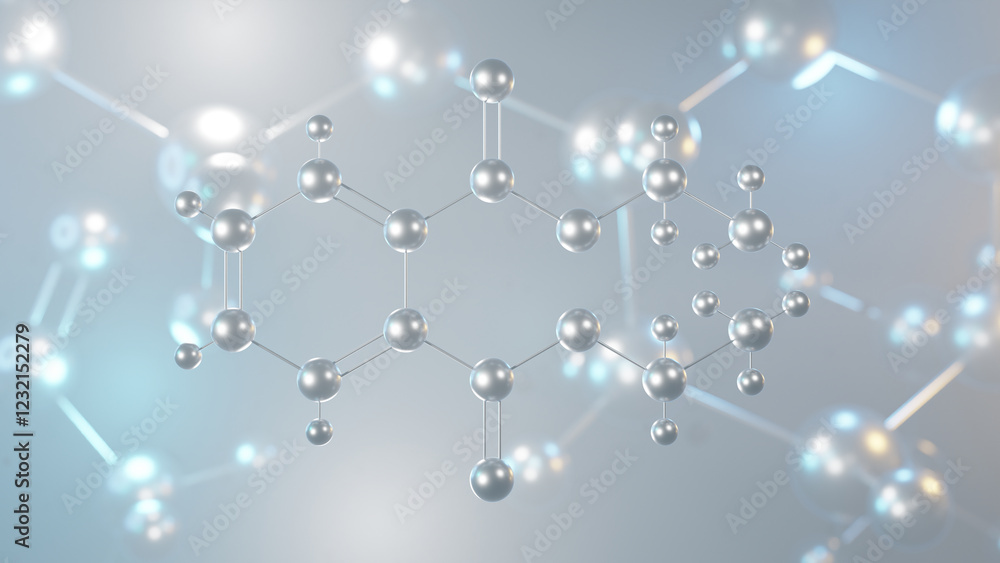 diethyl phthalate molecular structure, 3d model molecule, phthalate ester, structural chemical formula view from a microscope diethyl phthalate molecular structure, 3d model molecule, phthalate ester, structural chemical formula view from a microscope