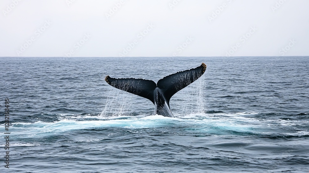 Fototapeta premium Whales do not have the ability to fly, they are aquatic mammals that inhabit the oceans and rivers of the world. 