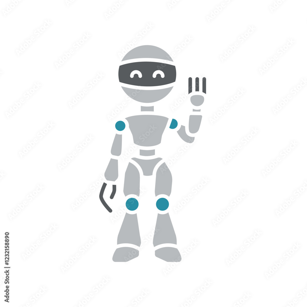 Robot flat icon. Robot flat icon.