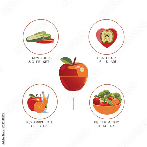 healthy food icons vector