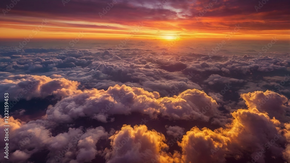 Stunning Sunset Sky with Bold, Vibrant Clouds – Captivating Evening View Stunning Sunset Sky with Bold, Vibrant Clouds – Captivating Evening View