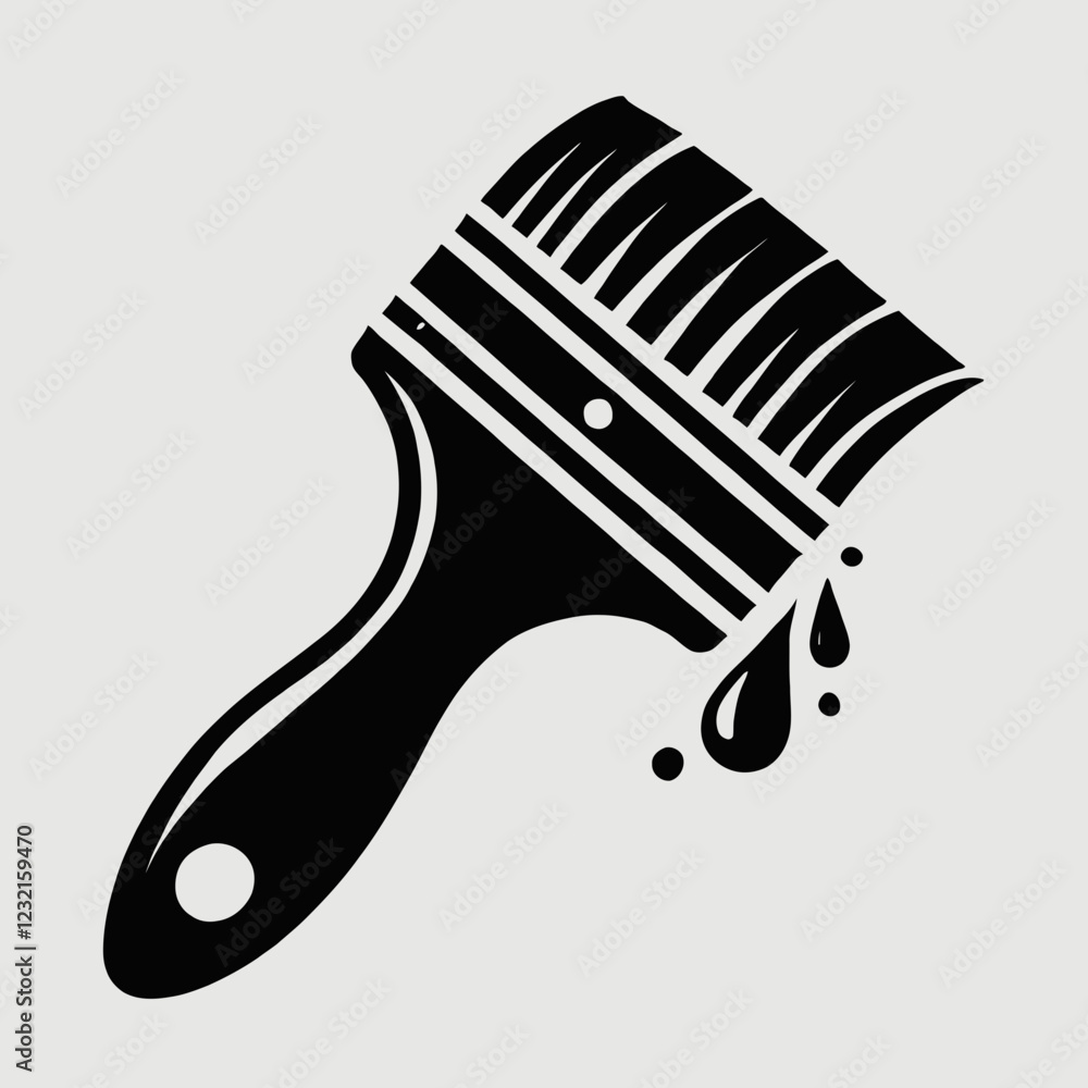 Paintbrush silhouette in black on a white background Paintbrush silhouette in black on a white background