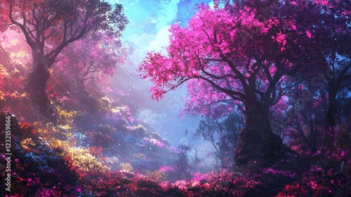 Wallpaper Mural Vibrant Landscape of Flourishing Colors and Nature's Dance in Harmony Torontodigital.ca