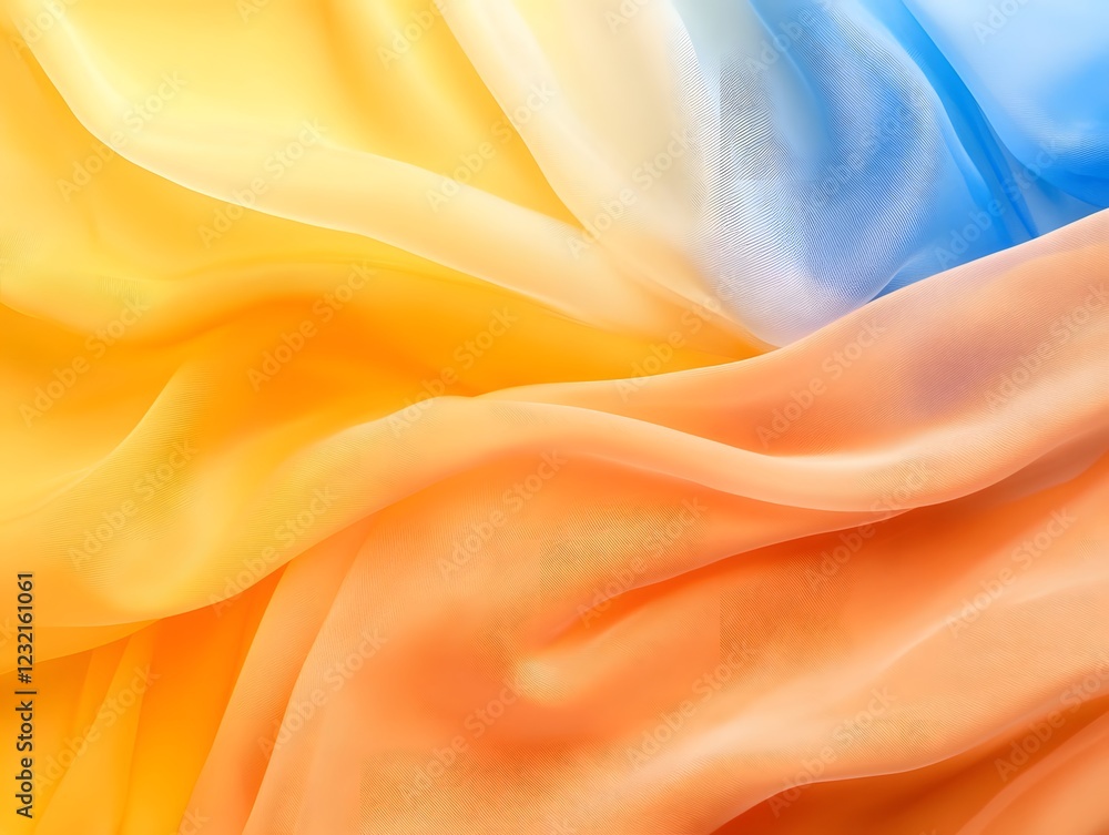 Abstract Flow of Colors: A mesmerizing abstract texture with vibrant gradients of yellow, orange, and blue swirling and flowing together in a soft, ethereal composition. Abstract Flow of Colors: A mesmerizing abstract texture with vibrant gradients of yellow, orange, and blue swirling and flowing together in a soft, ethereal composition.