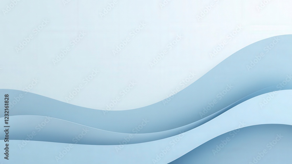 Abstract light blue background with flowing waves creating a serene minimalist design Abstract light blue background with flowing waves creating a serene minimalist design