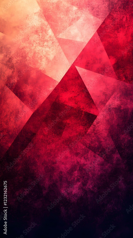 Crimson Geometric Abstract: A dramatic abstract composition featuring overlapping crimson and deep red geometric shapes, creating a textured and dynamic visual experience. Crimson Geometric Abstract: A dramatic abstract composition featuring overlapping crimson and deep red geometric shapes, creating a textured and dynamic visual experience.