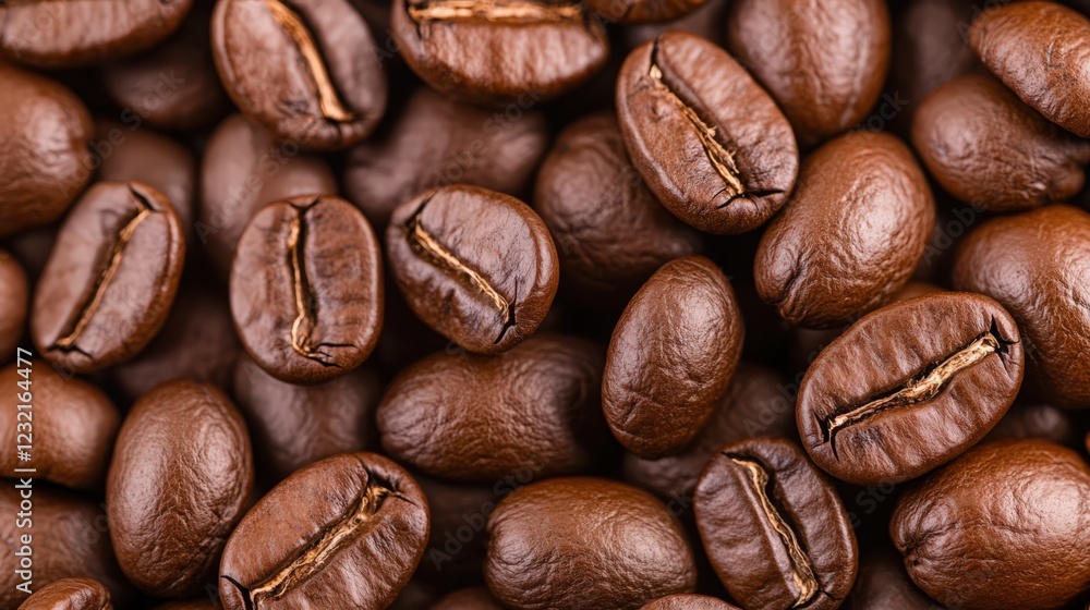 Fototapeta premium A close up of coffee beans with the idea of the coffee beans being the main focu