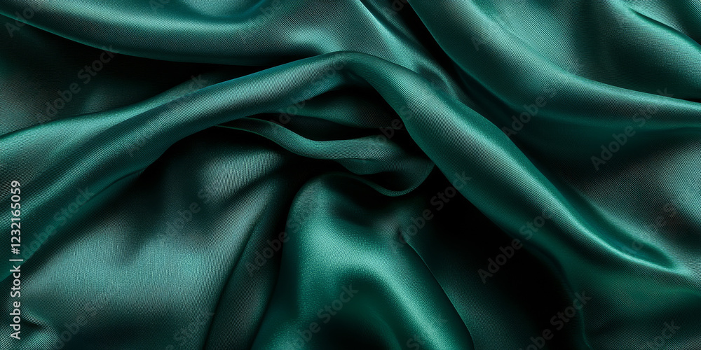 Obraz premium Green textures wallpaper featuring abstract silk smooth waves. A modern and refreshing high-definition backdrop with clean, organic lines.