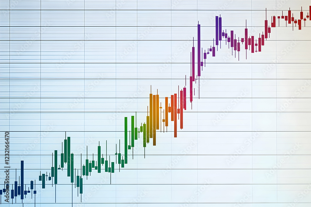 Rising stock trend with vibrant colors on a clean chart Rising stock trend with vibrant colors on a clean chart
