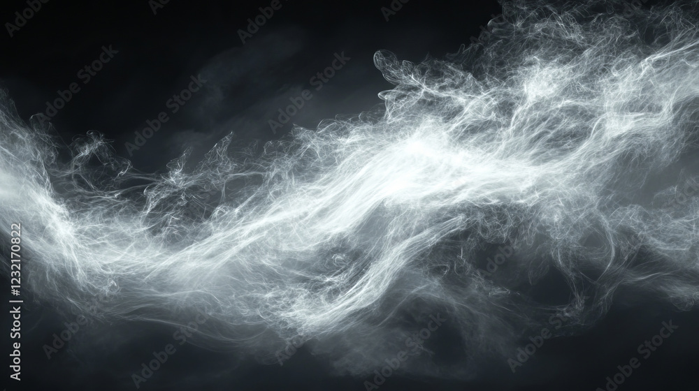 Wind effect, air, smoke or white mist flows isolated on transparent background. Abstract overlay effect of wind swirls, cold air stream and spread, vector realistic illustration Wind effect, air, smoke or white mist flows isolated on transparent background. Abstract overlay effect of wind swirls, cold air stream and spread, vector realistic illustration