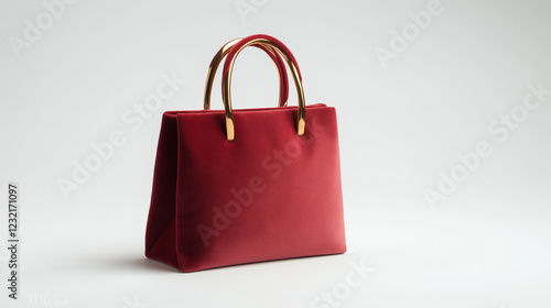 Luxury Red Velvet Gift Bag with Gold Handles photo