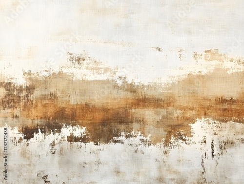 Abstract Earth Tones: A calming and sophisticated abstract artwork featuring a blend of earthy brown, beige, and off-white hues, creating a serene and minimalist landscape.