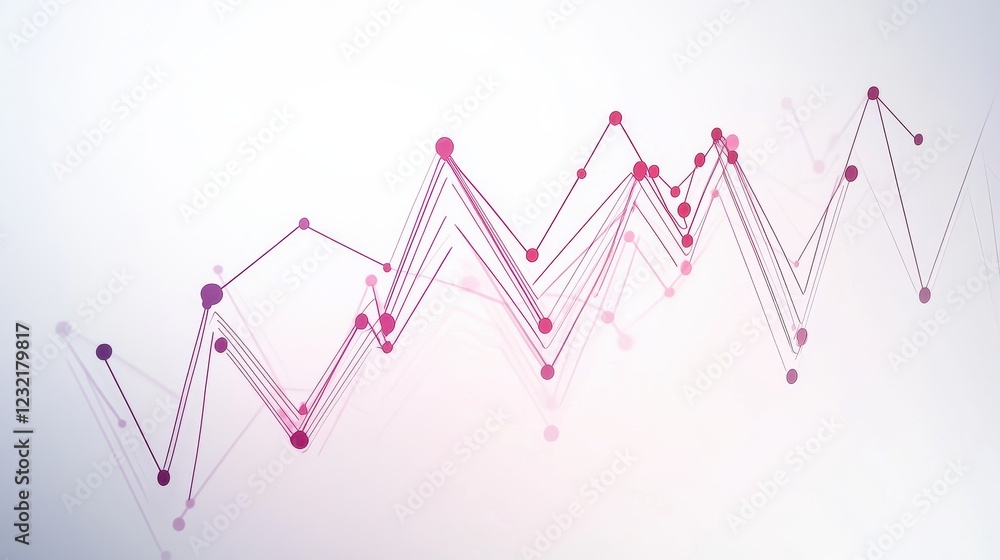 Obraz premium A minimalist line graph with fluctuating stock trends, elegant design, vector illustration, isolated on white background.