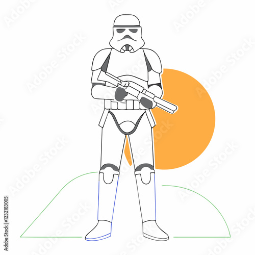 vector illustration of a storm trooper soldier