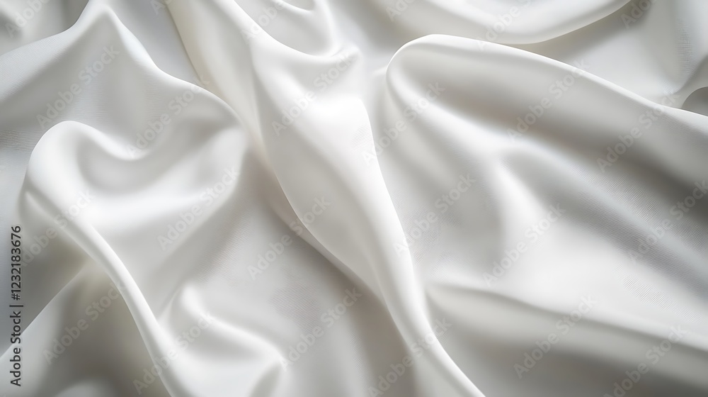 Obraz premium White Silk Fabric Draped in Soft Waves