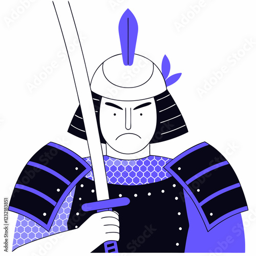 vector illustration of a samurai