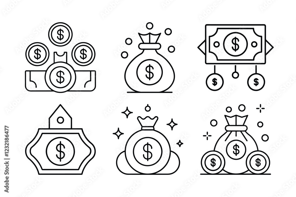 Obraz premium Financial icons set