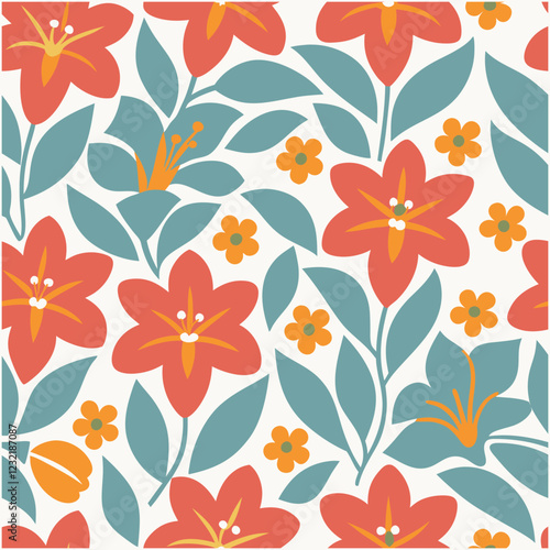 Pattern of seamless flowers. Vintage flowers pattern. style for banners, wallpaper, posters, websites, online shopping.Vector illustration design.