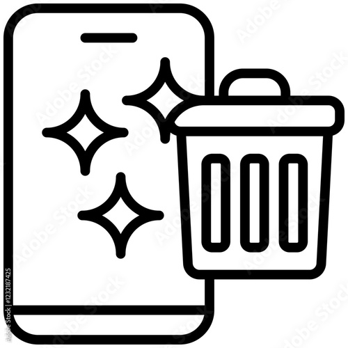 digital declutter icon outline