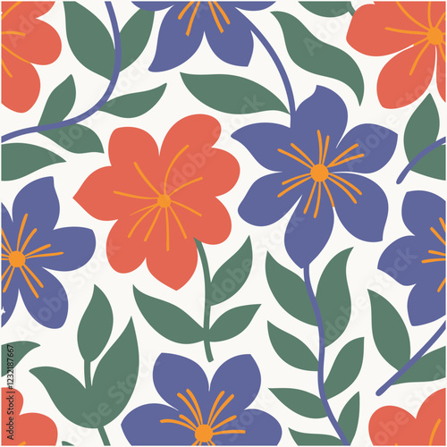 Pattern of seamless flowers. Vintage flowers pattern. style for banners, wallpaper, posters, websites, online shopping.Vector illustration design.