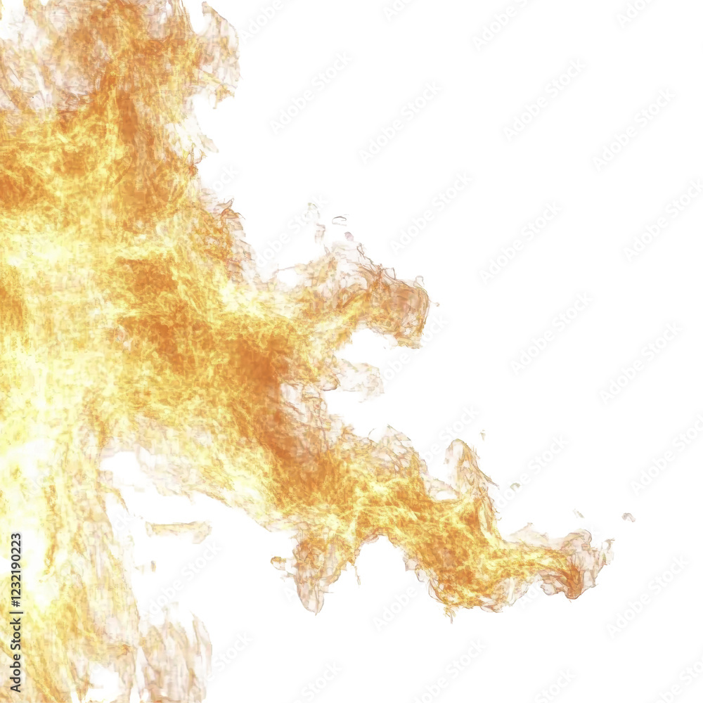 Obraz premium Abstract Fiery Orange and Yellow Flames On A Black Background