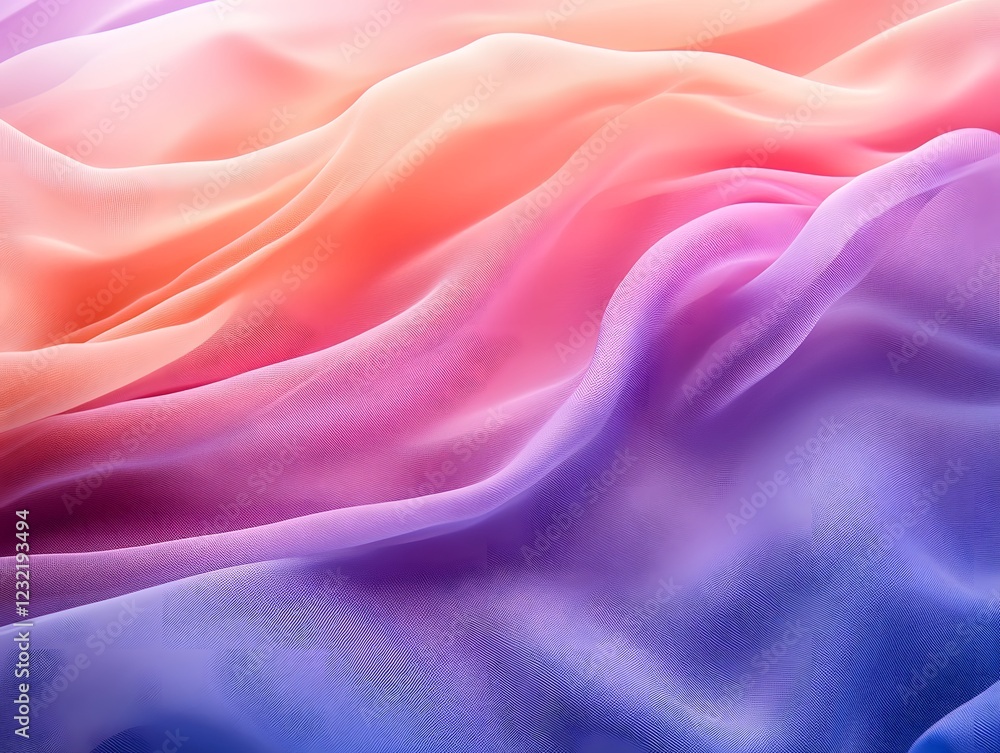 Obraz premium Pastel Fabric Texture: A captivating close-up revealing the ethereal beauty of silky, soft fabric, draped and flowing in a spectrum of pastel hues.