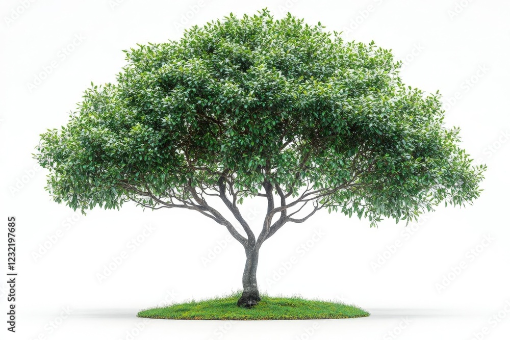 Lush Green Tree Isolated on White Background Lush Green Tree Isolated on White Background