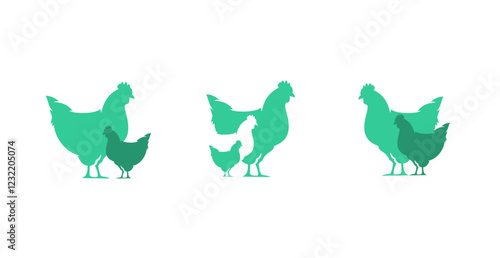 Chicken broiler logo icon ilustration