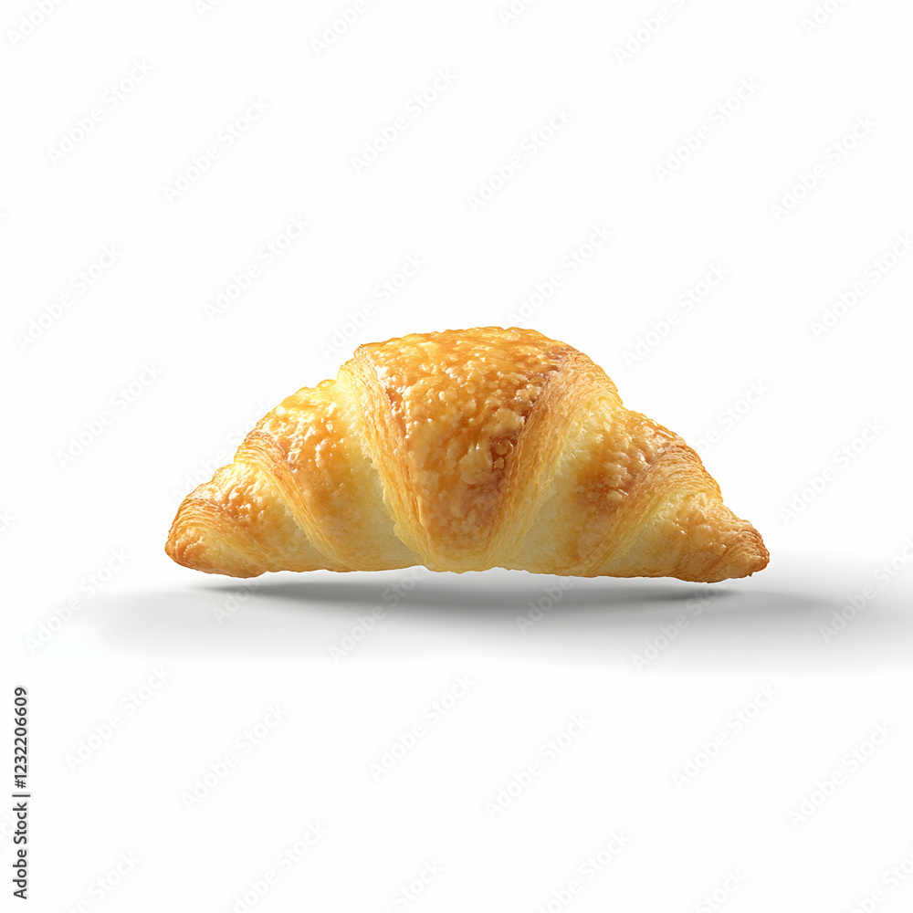 Golden Croissant, bakery pastry, white background, breakfast Golden Croissant, bakery pastry, white background, breakfast