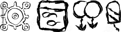 set of linear sexual health icons in doodle style. hand drawn scribbled icons of cell division, having safe sex, diaphragm, condom, in vitro, sperm, perfect match icon for app and website ui design