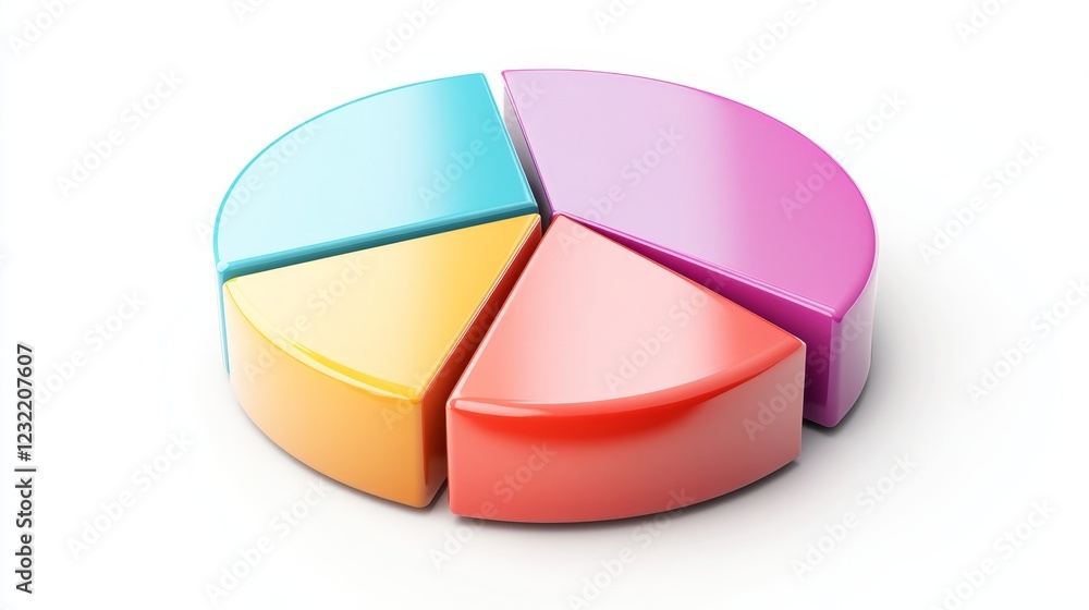 Obraz premium Colorful Pie Chart Representation of Data Distribution and Segmentation