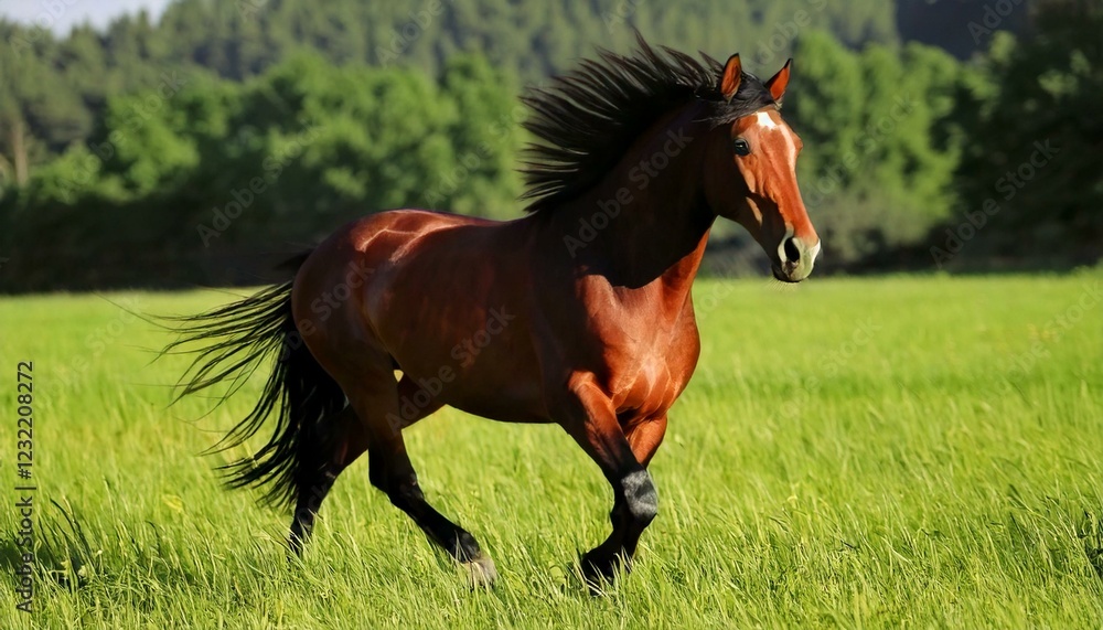 Obraz premium 力強く走る馬